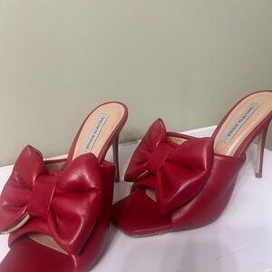 Saks Fifth Avenue Red Bow Heels